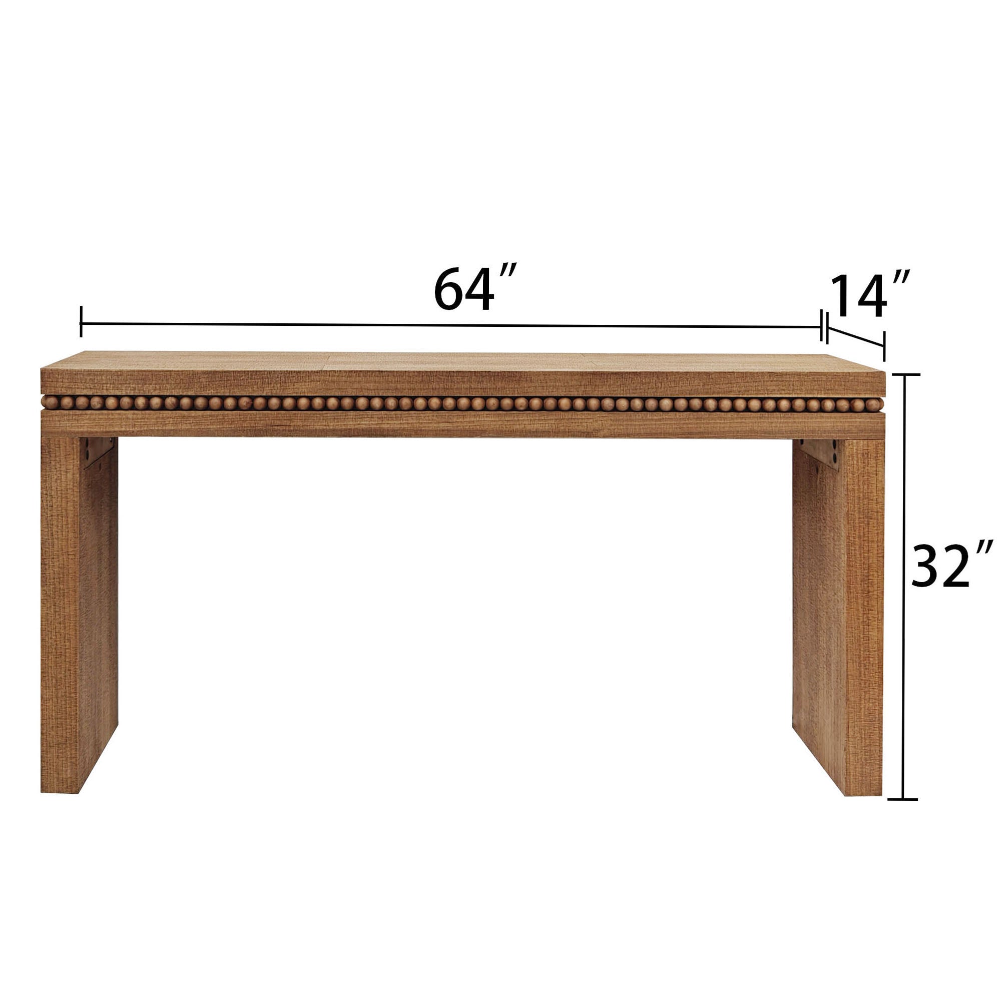 64in Rustic Wood Console Table