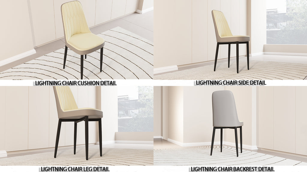 Set of 2 Modern PU Leather Dining Chairs