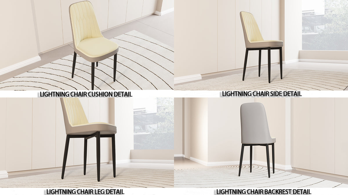 Set of 2 Modern PU Leather Dining Chairs