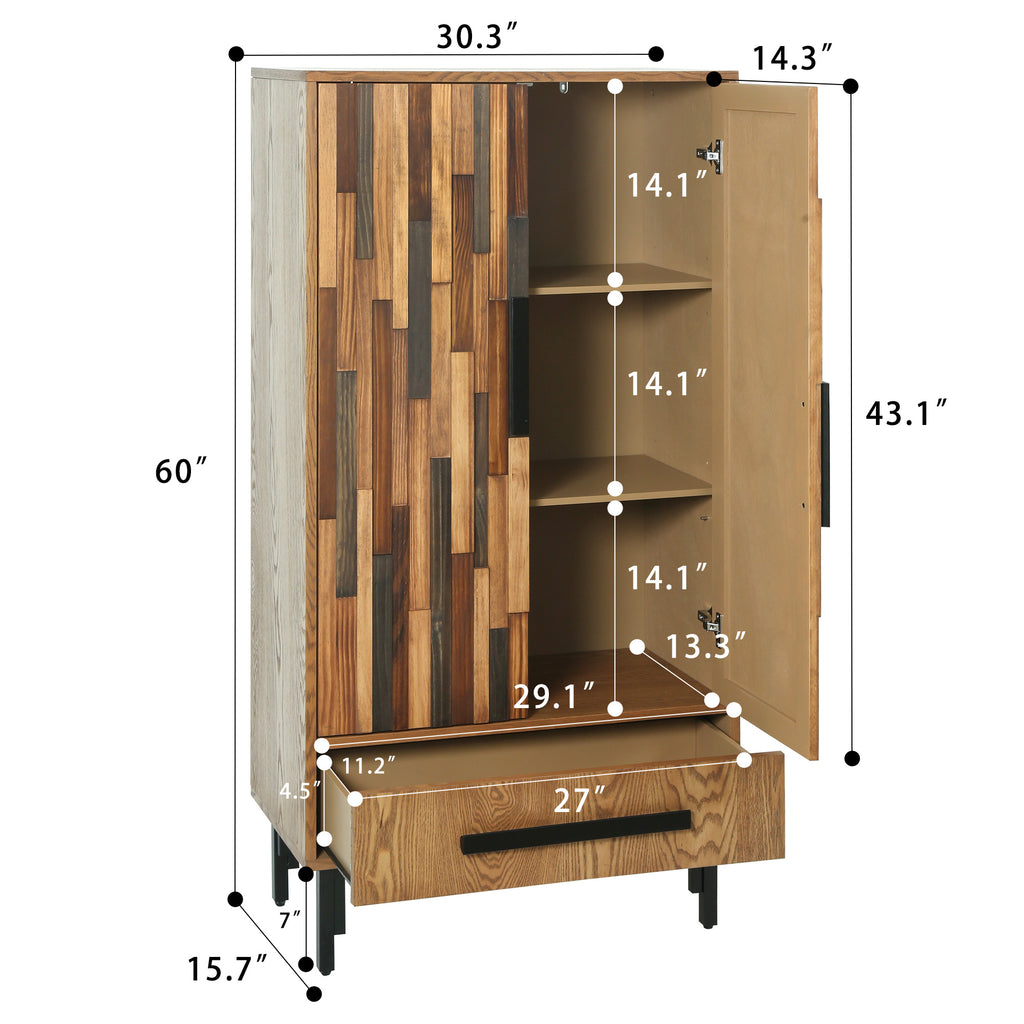 60'' Tall Storage Cabinet with Drawer