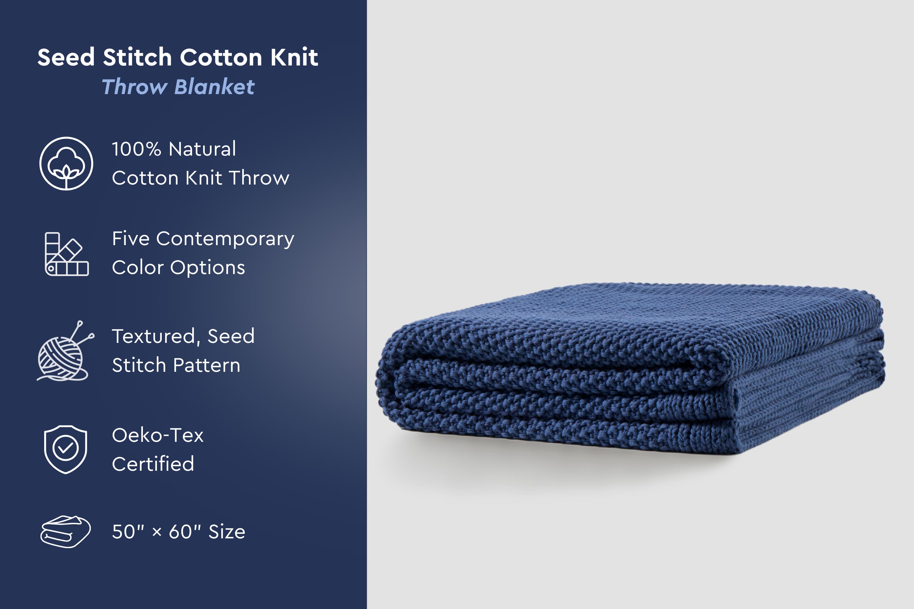Cozy Knit Cotton Throw Blanket