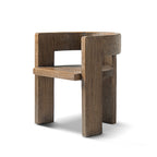Soren Solid Reclaimed Elm Sculptural Accent Curved Dining Chair