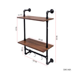 Industrial Pipe Shelf - 3 Tier & 2 Tier Wall Mounted Shelves