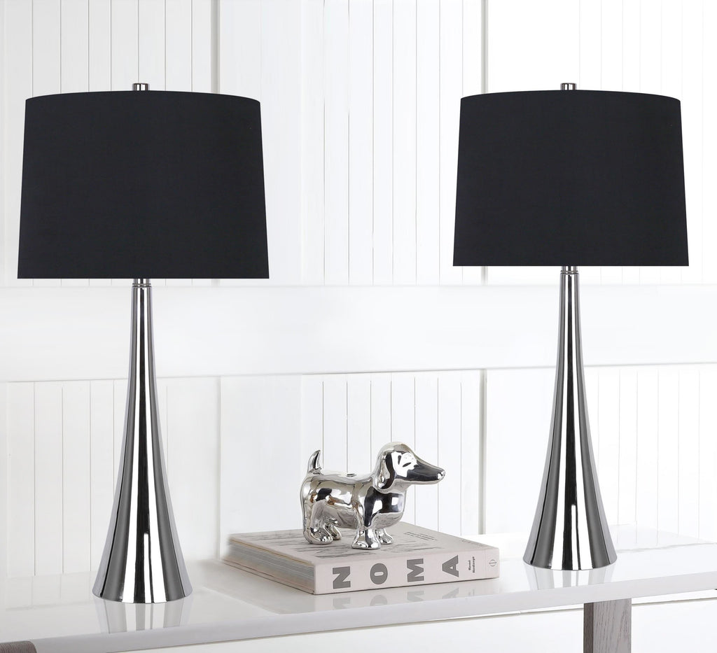 Diana 29" Contemporary Metal Table Lamp in Polished Nickel
