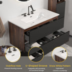 Gloria 36" Wall Mounted Soft Bathroom Vanity