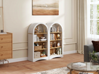 47" Freestanding Display Rack with Woodgrain Shelves