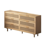 59.06" 6-Drawer Rattan Storage Cabinet
