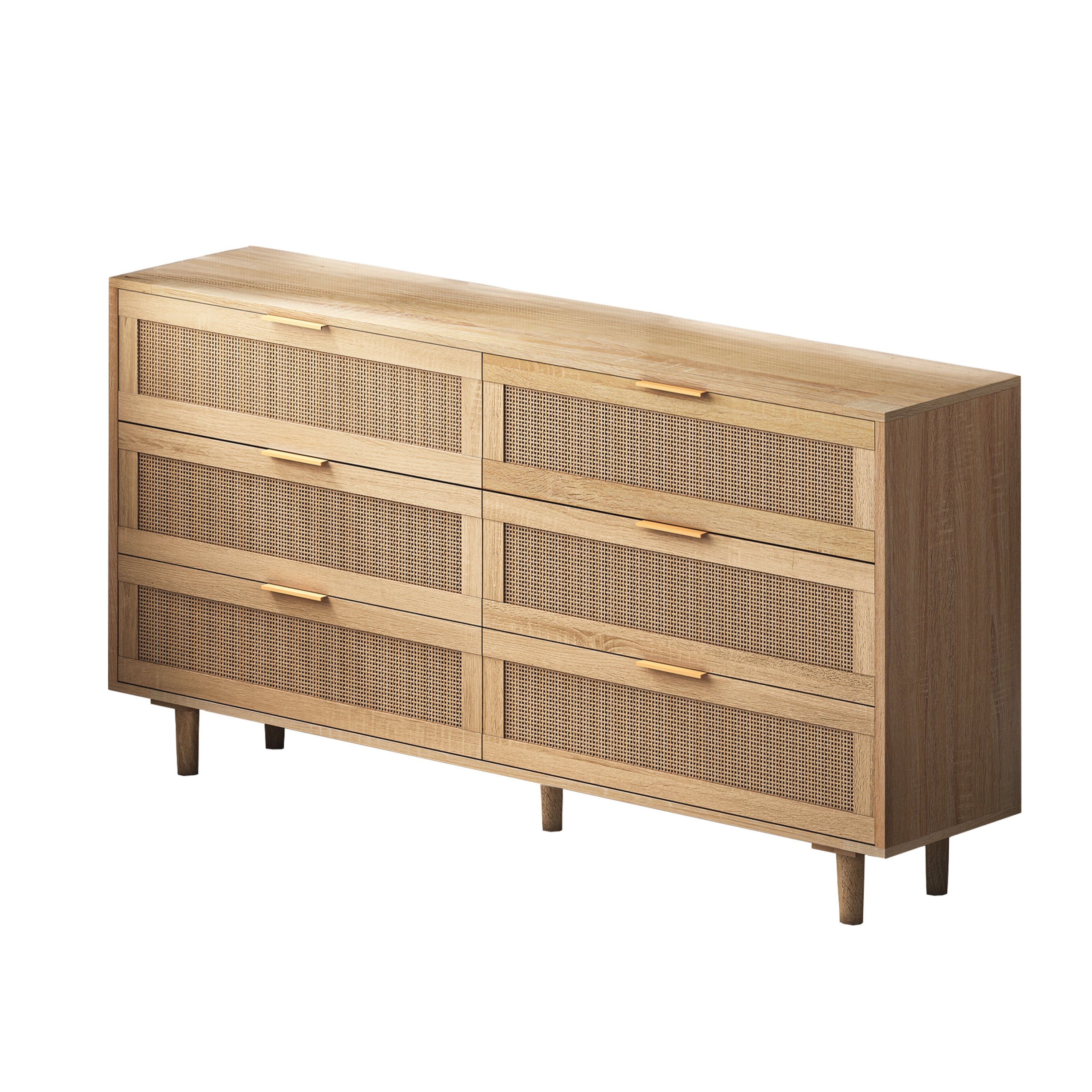 59.06" 6-Drawer Rattan Storage Cabinet