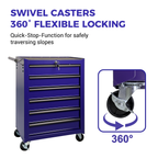 Rolling Metal Tool Chest with 6 Drawers - Purple