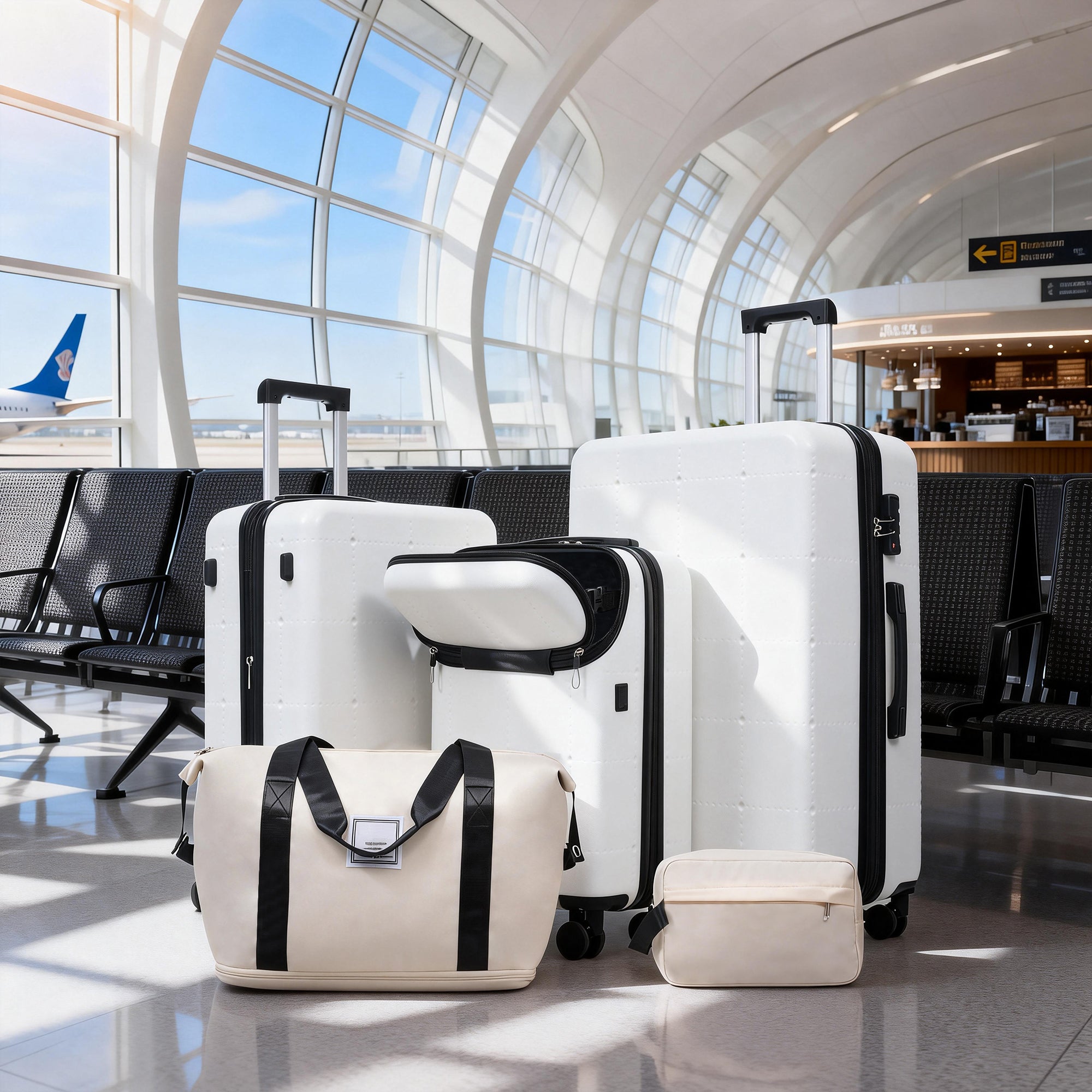 Hardside Luggage Set 5 Piece with Bags