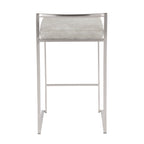 Contemporary Stackable Counter Stool in Stainless Steel with Light