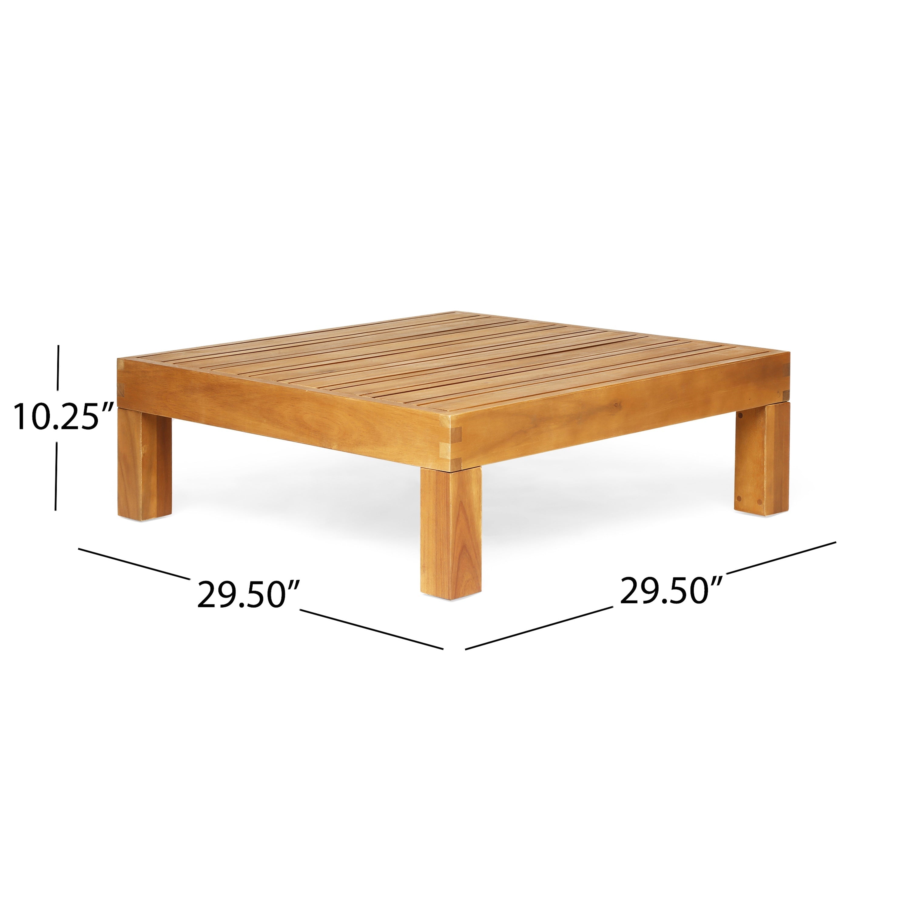 Oana Outdoor Wooden Sectional Set With Cushions, Blue