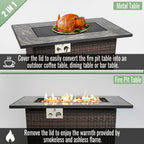 44" Propane Gas Fire Pit Table