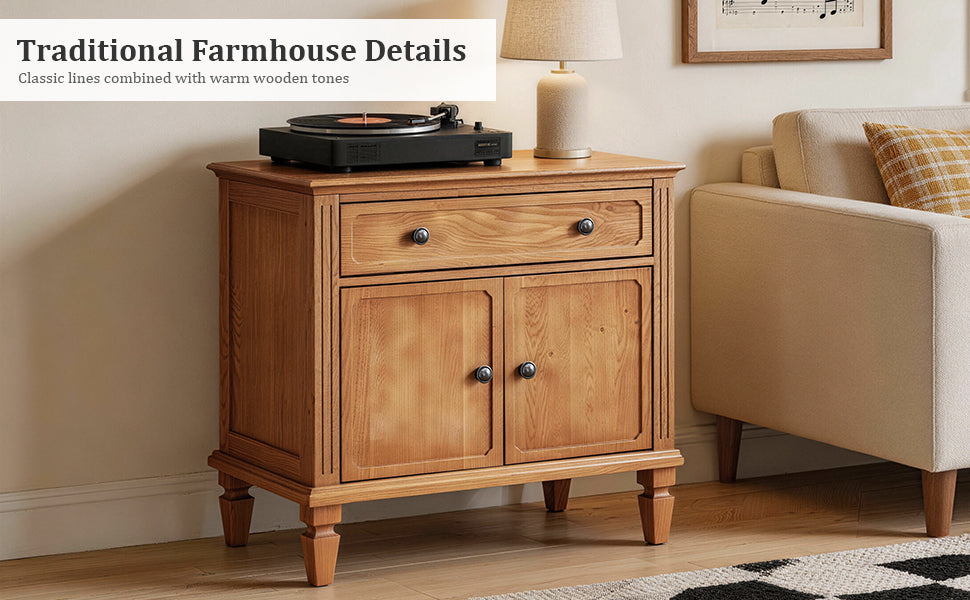 Farmhouse Nightstand with Charging Station