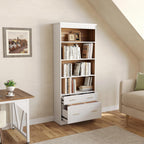 72.83" 5-Tier Bookcase with Drawers