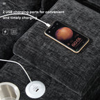 Modern U-Shaped Sectional Sofa with Console, Cup Holders and USB Charger