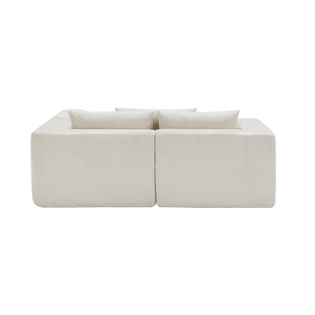 107" Compressed Sectional Sofas (Beige)