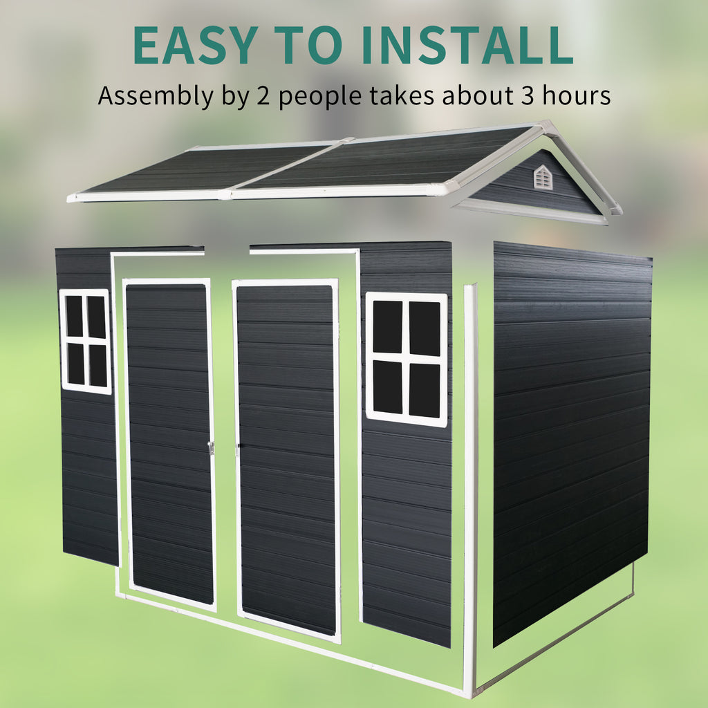 8x4ft Outdoor Resin Garden Shed