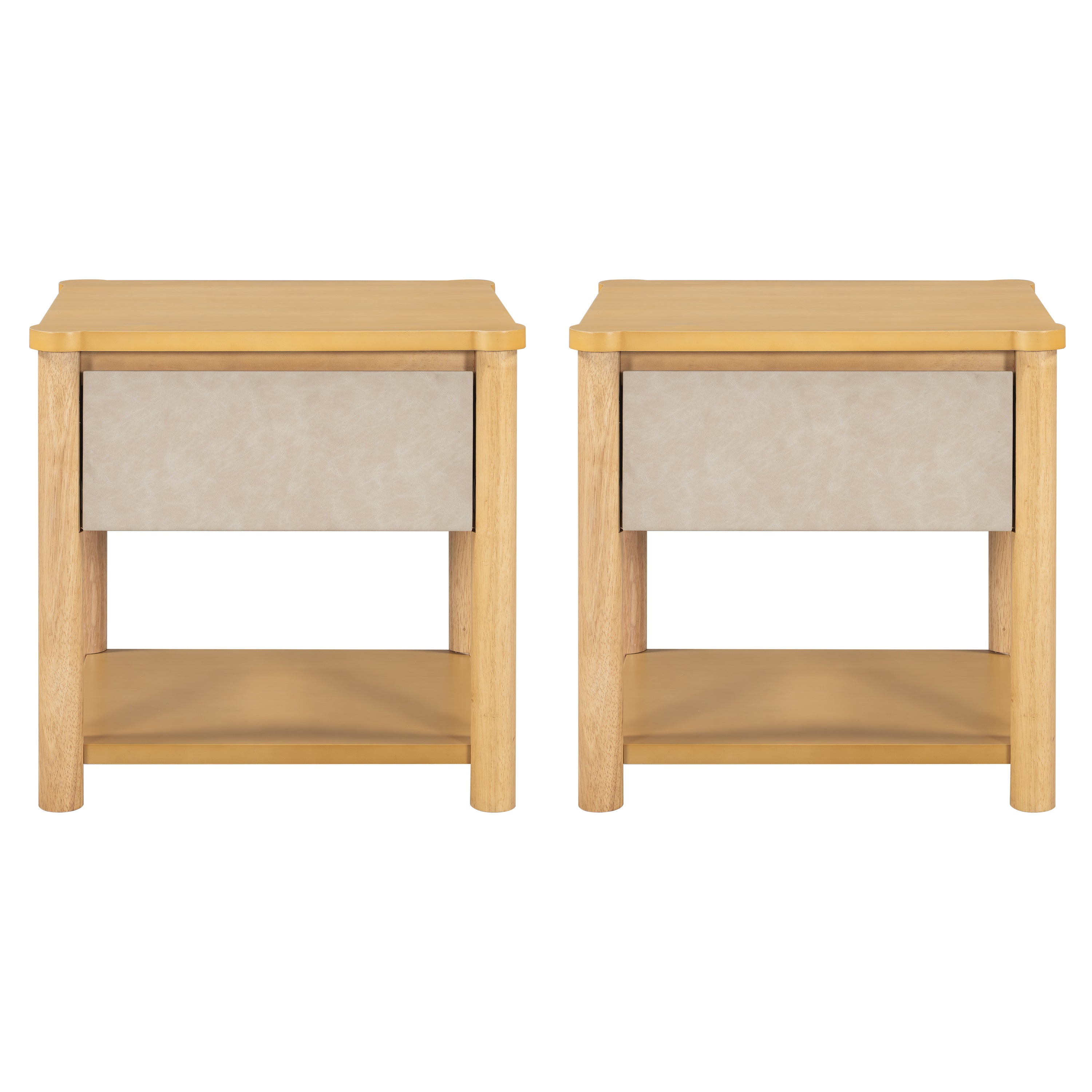 Wood Nightstand Set - Modern Nightstands with Drawer