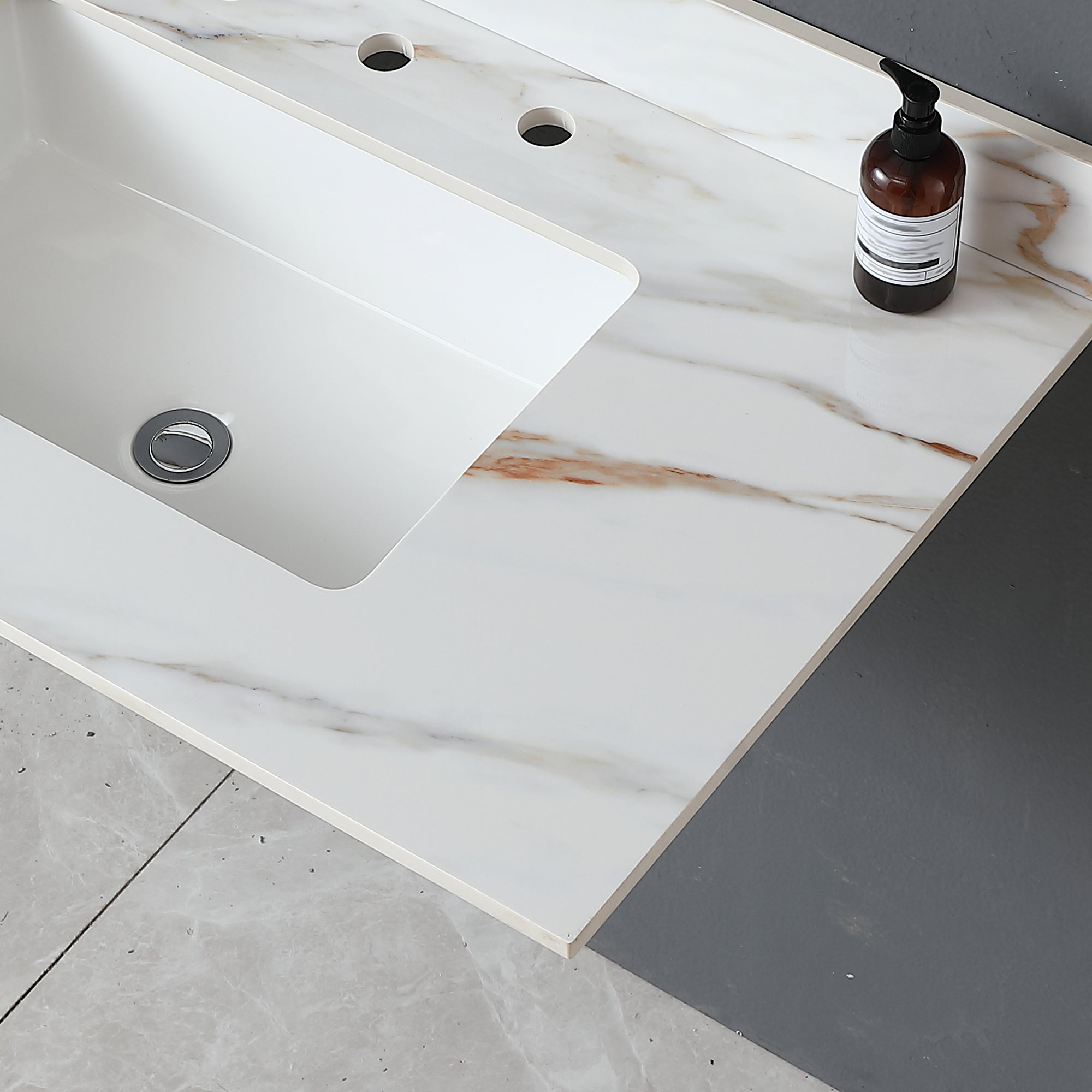 37 Inch Carrara Marble Vanity Top