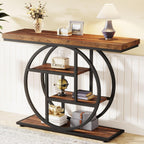 41.3" Industrial Console Table - 4-Tier Rustic Design