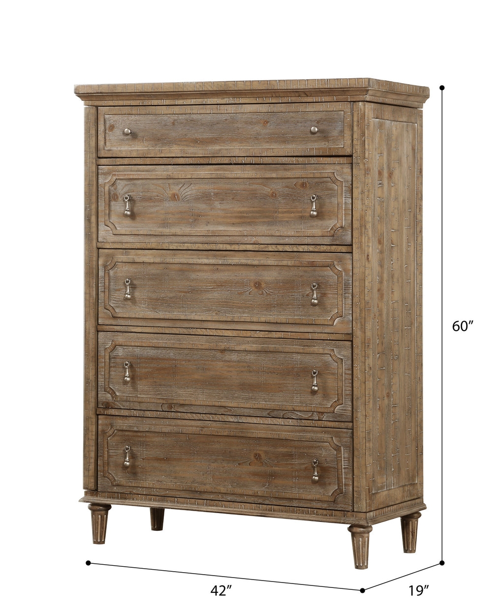 Taupe 5-Drawer Chest