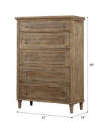 Taupe 5-Drawer Chest