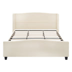 King Size Bed Frame with Upholstered Headboard