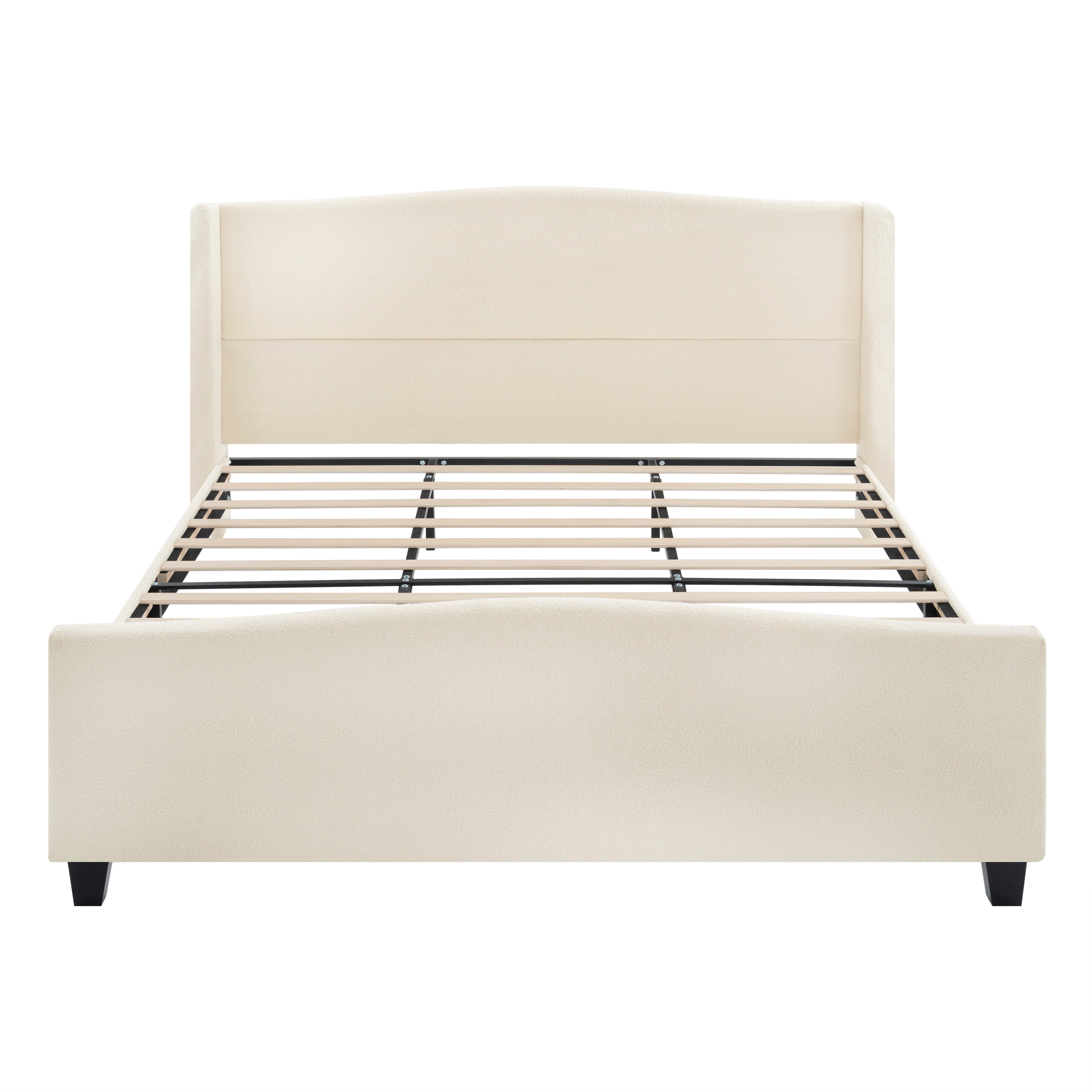 King Size Bed Frame with Upholstered Headboard