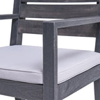 Outdoor 6-Seater Acacia Wood Dining Set with Bench