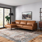 Lore L-Shaped Genuine Leather Sectional