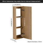 12" Tall Floating Bathroom Side Cabinet, Light Oak