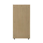 Basia Rubber Wood Cat Cabinet with Wheels