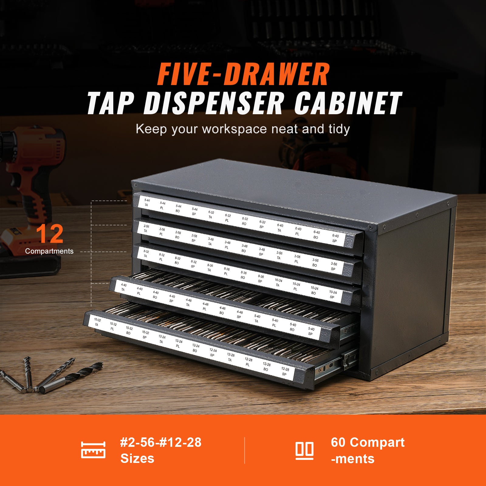Tap Dispenser Cabinet - Five-Drawer Organizer for Taps