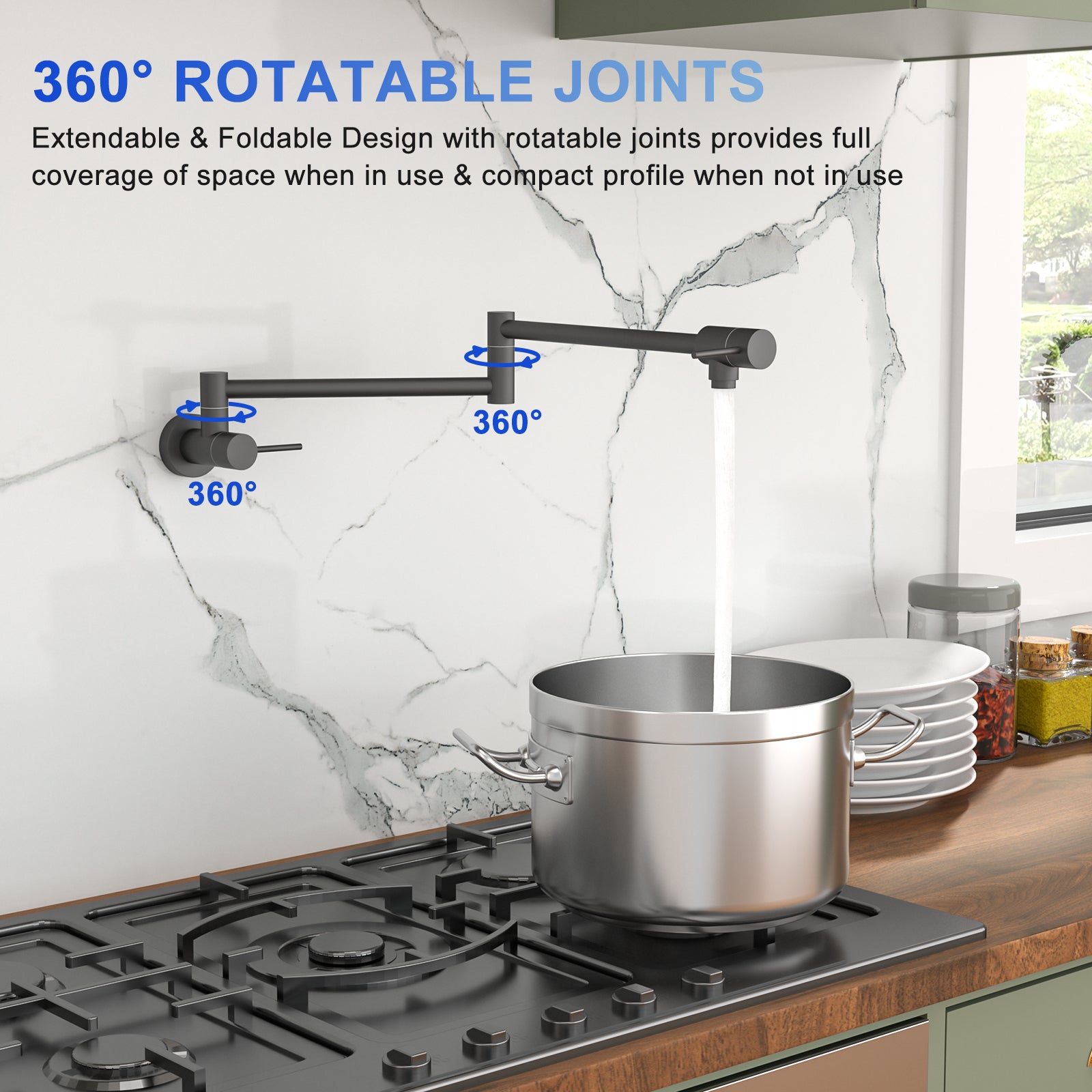 Pot Filler Faucet - Wall Mount Kitchen Sink Faucet