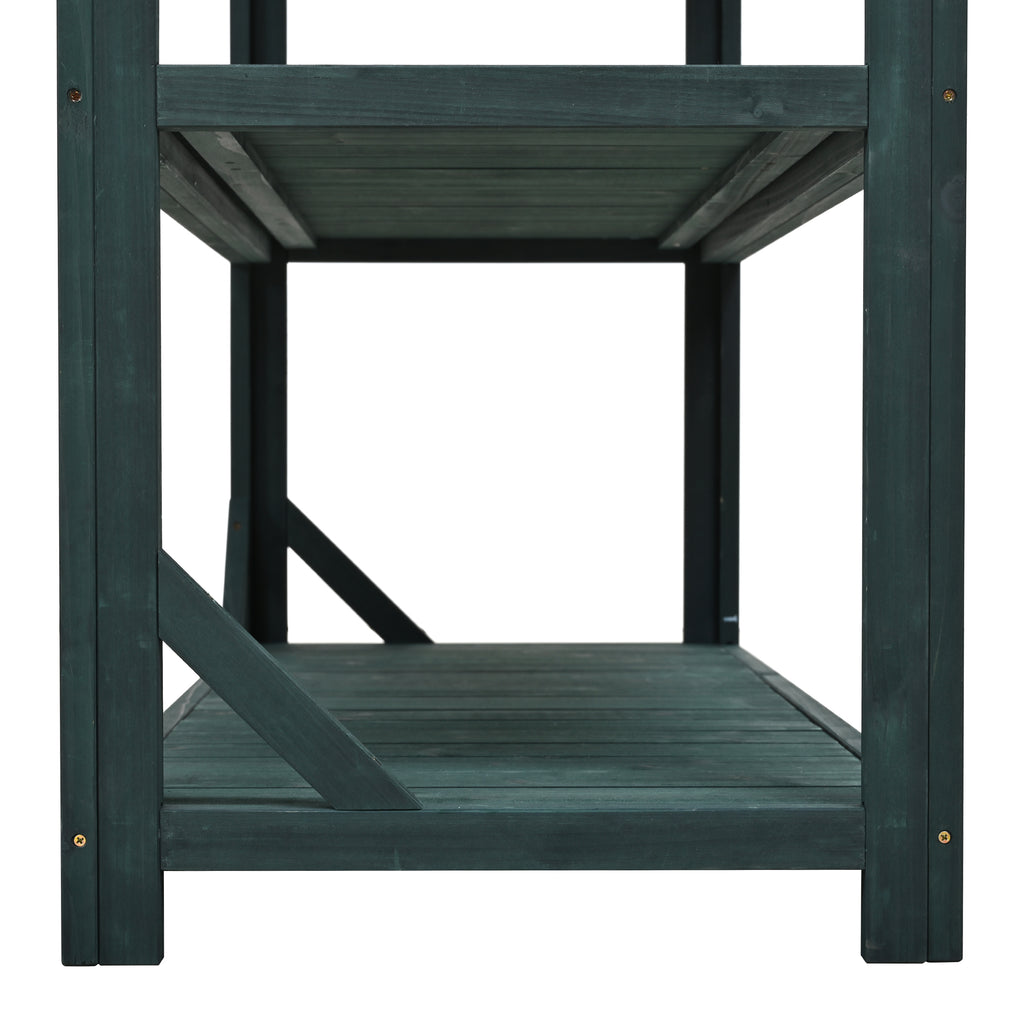 TOPMAX 65" Large Wooden Farmhouse Rustic Outdoor Potting Bench