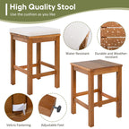 5 Piece Outdoor Bar Set, Patio Acacia Wood Bar Height Table & Stools