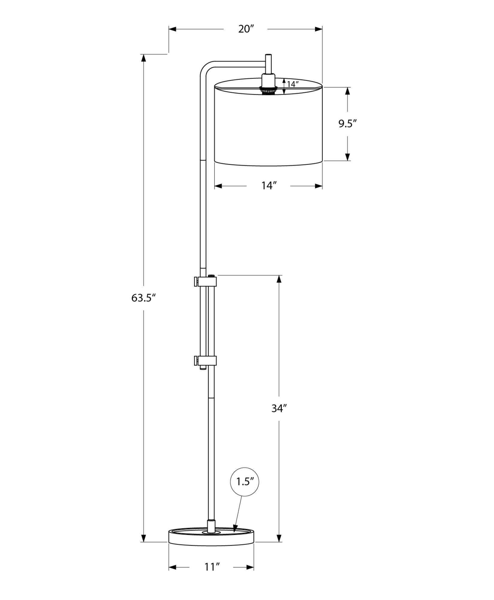 63"h Arc Floor Lamp