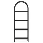 70.86" Tall 4-Tier Black Industrial Bookshelf