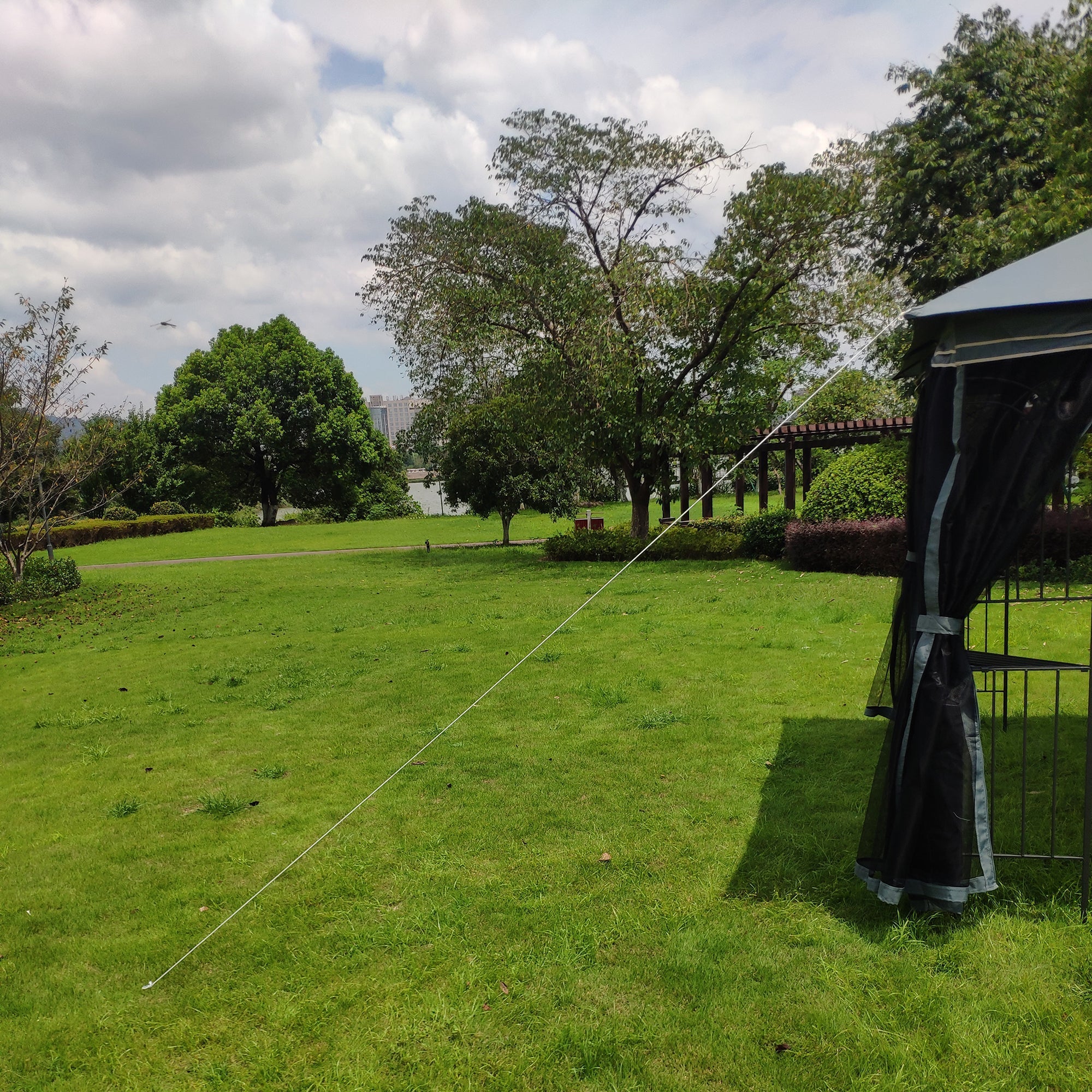 13x10 Outdoor Patio Gazebo Canopy Tent with Ventilated Double Roof and Mosquito Net