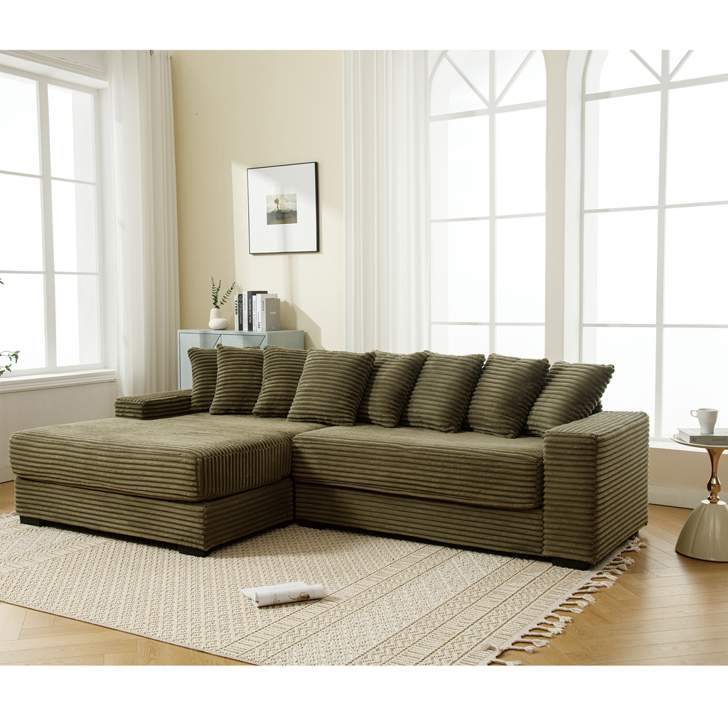 Oversized Two-Piece Velvet Sofa
