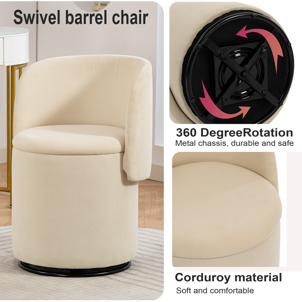 Decorative Chair with Storage & Cat Bed Stool