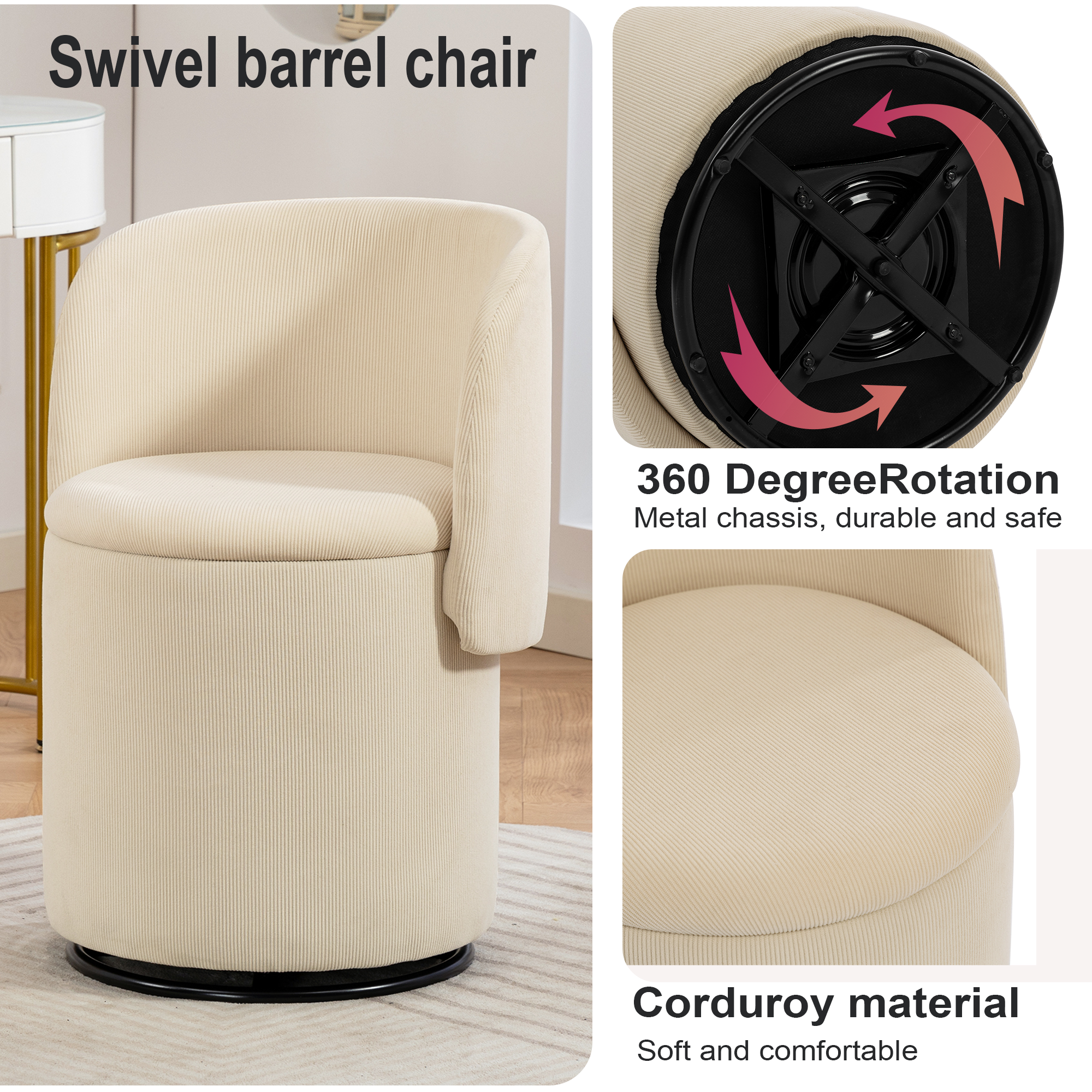 Decorative Chair with Storage & Cat Bed Stool