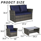 4 Pieces Outdoor Patio Furniture Set