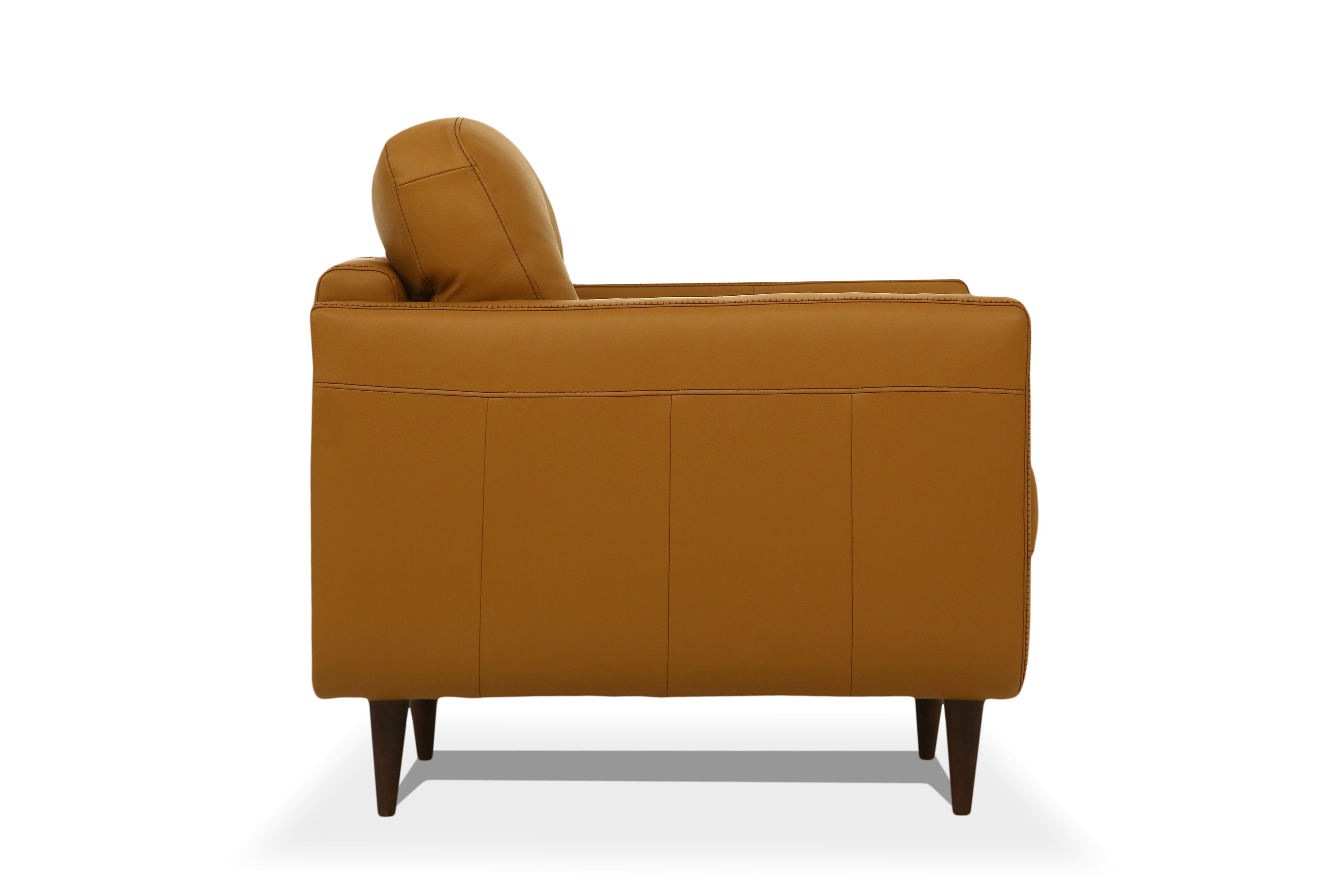 Radwan Camel Leather Sofa (Assembled)