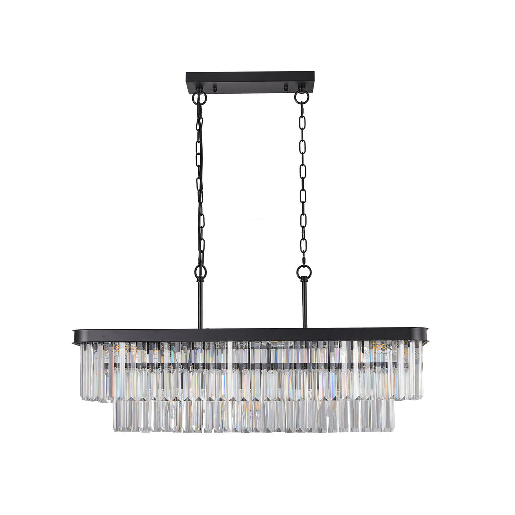 Adjustable Rectangular Crystal Chandelier
