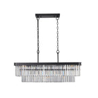 Adjustable Rectangular Crystal Chandelier