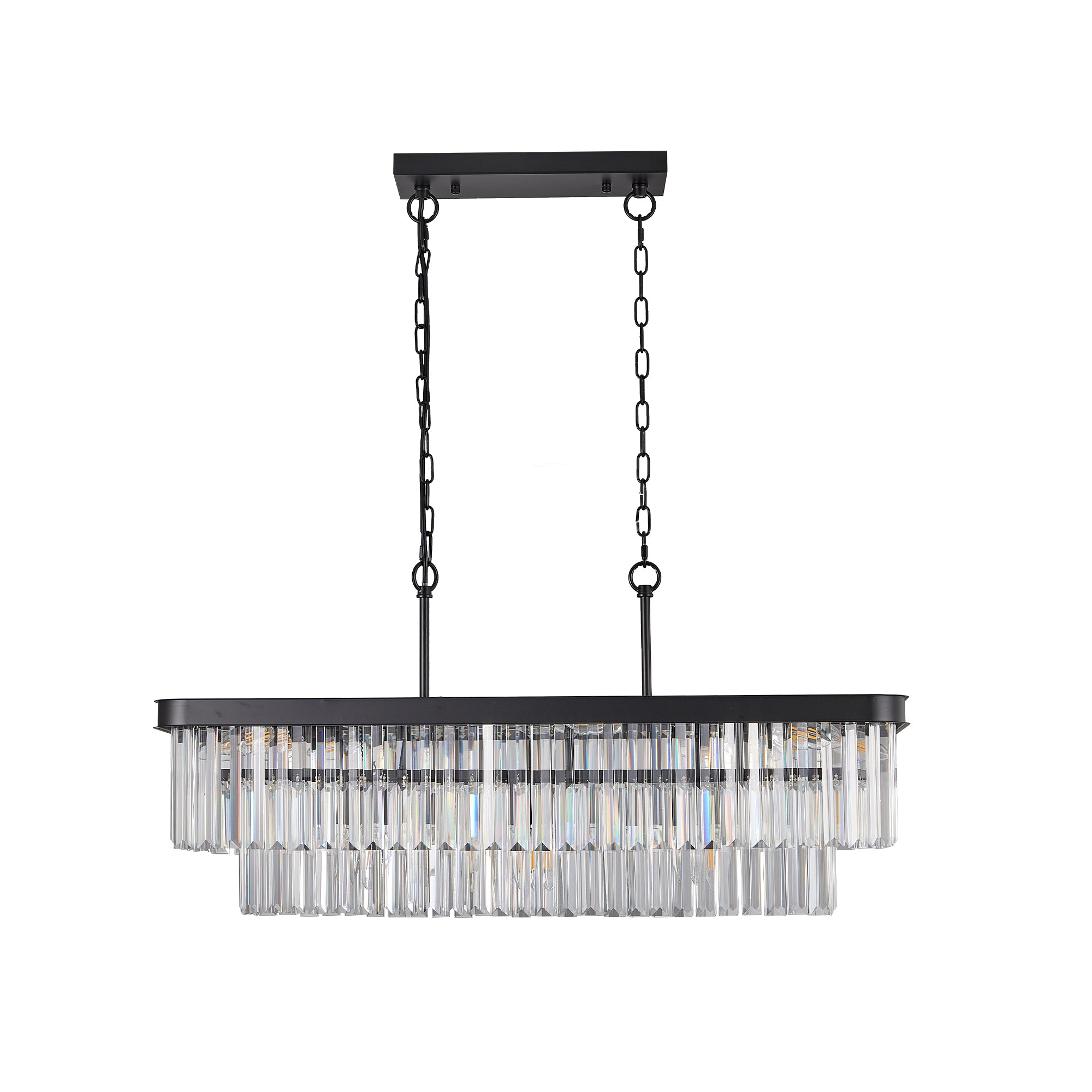 Adjustable Rectangular Crystal Chandelier