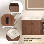 60in Reddish Brown Bathroom Vanity with Soft Close Doors