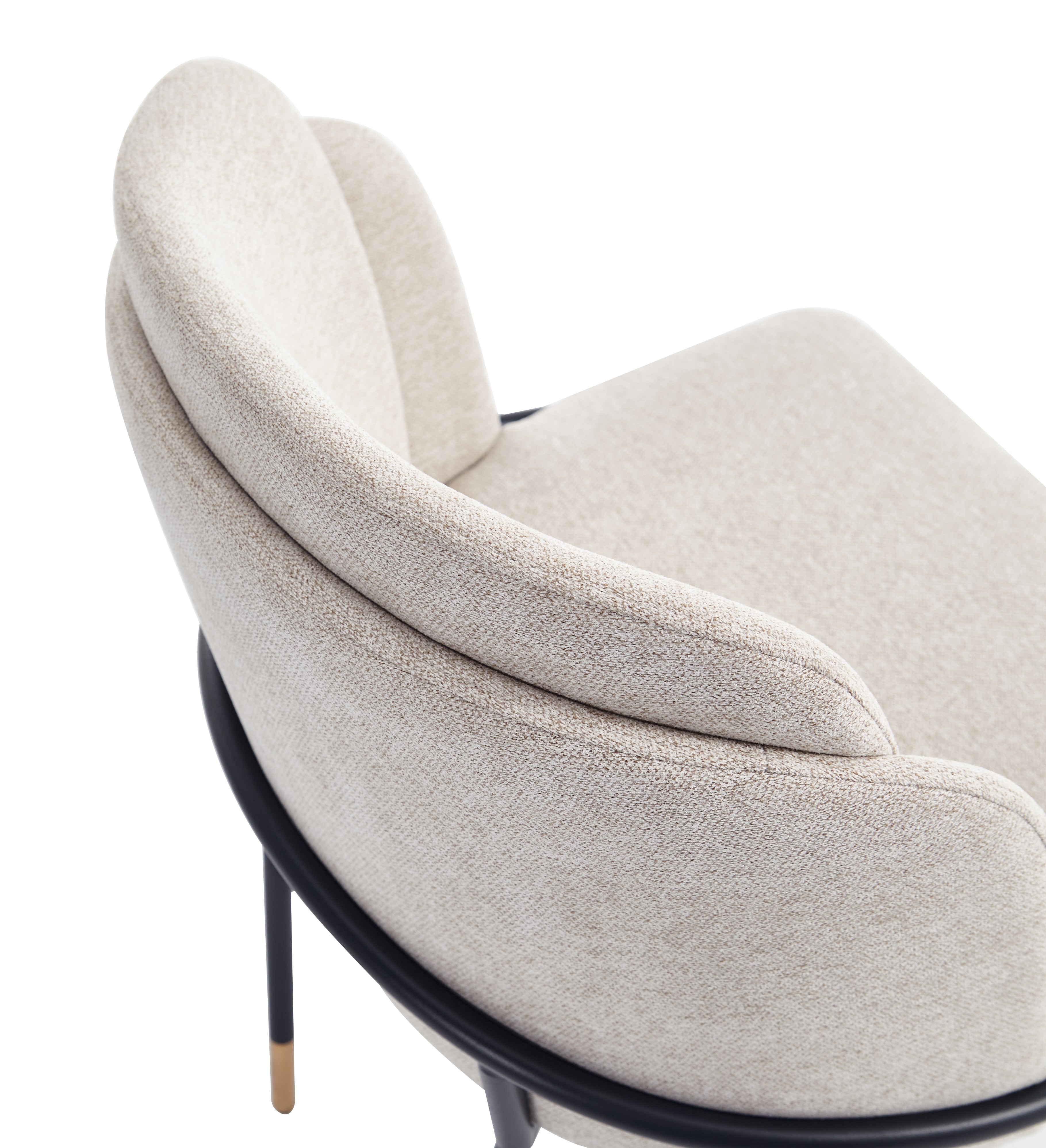 Flor Metal Twill Weave Dining Chair in Wheat